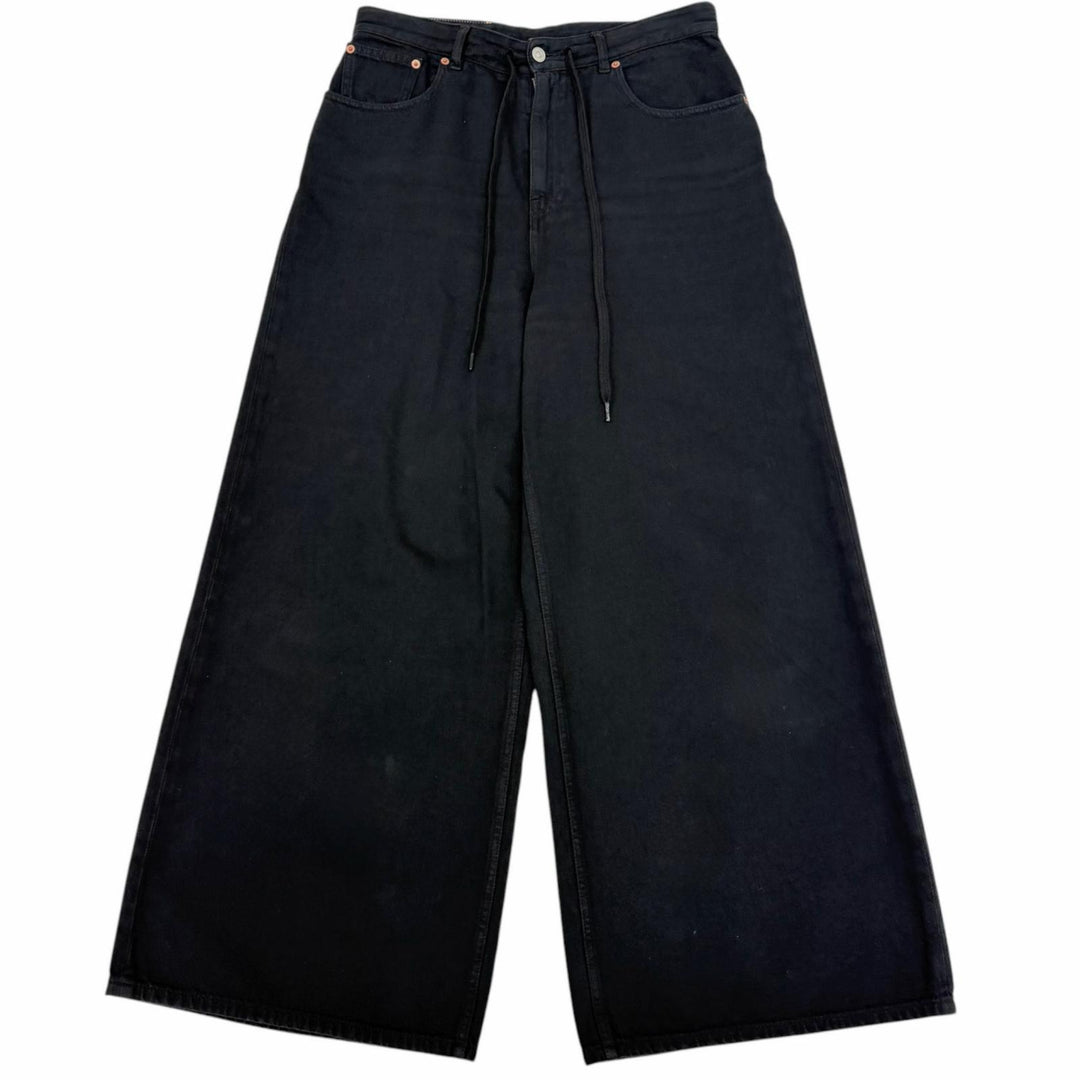 Excellent MM6 Maison Margiela Denim pants wide black cotton mens 28 S52LA0239