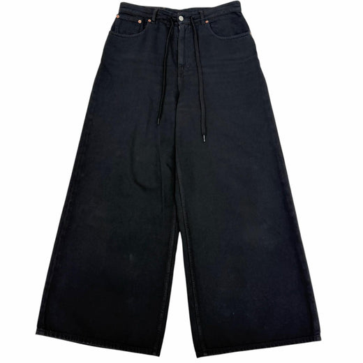 Excellent MM6 Maison Margiela Denim pants wide black cotton mens 28 S52LA0239