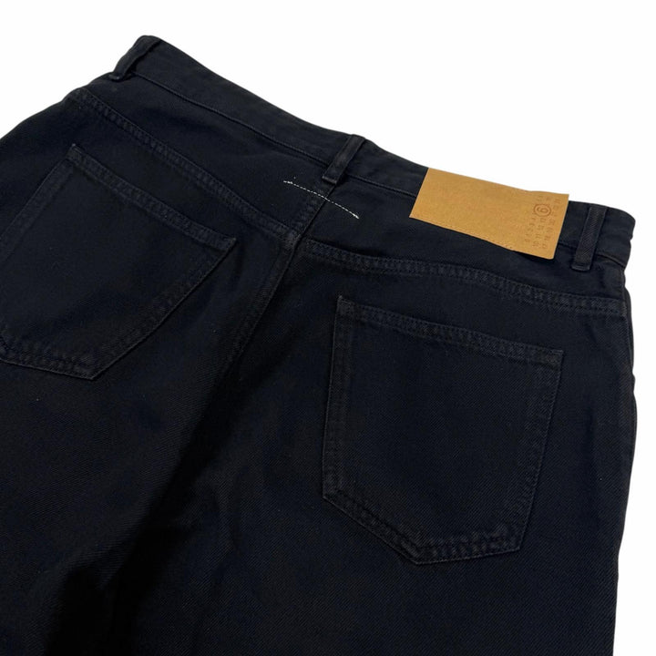 Excellent MM6 Maison Margiela Denim pants wide black cotton mens 28 S52LA0239