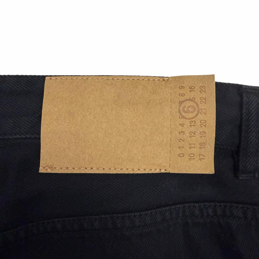 Excellent MM6 Maison Margiela Denim pants wide black cotton mens 28 S52LA0239