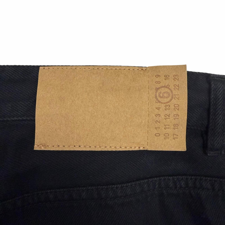 Excellent MM6 Maison Margiela Denim pants wide black cotton mens 28 S52LA0239