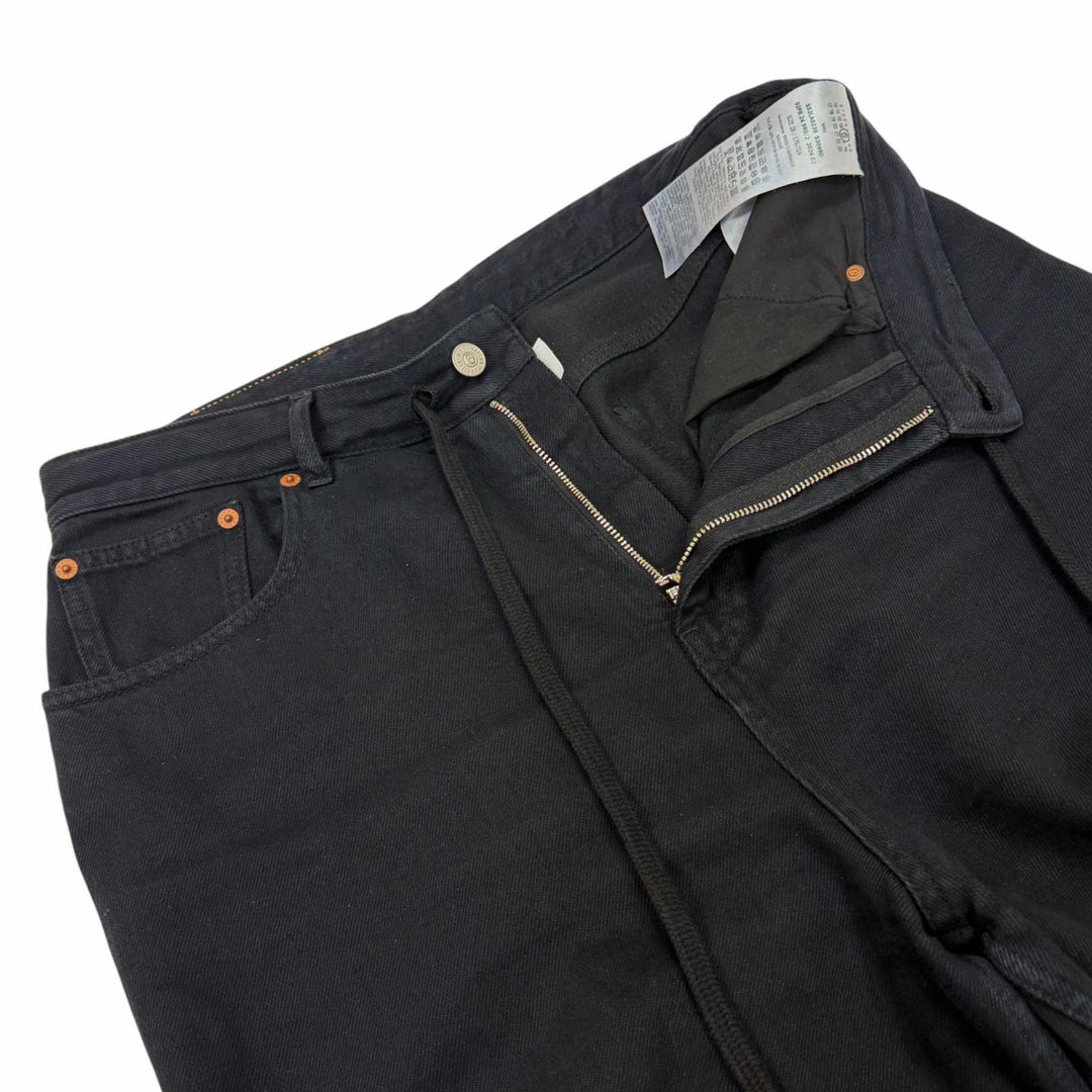 Excellent MM6 Maison Margiela Denim pants wide black cotton mens 28 S52LA0239