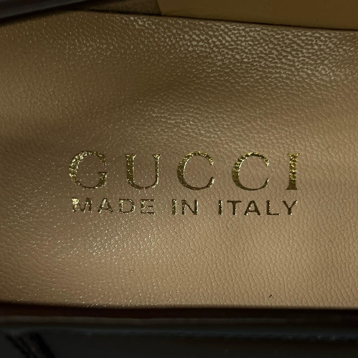 Pristine GUCCI pumps Deadstock Horsebit Dark brown leather Women 39 100 0356