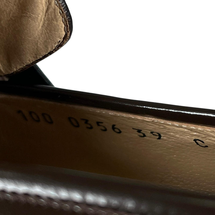 Pristine GUCCI pumps Deadstock Horsebit Dark brown leather Women 39 100 0356
