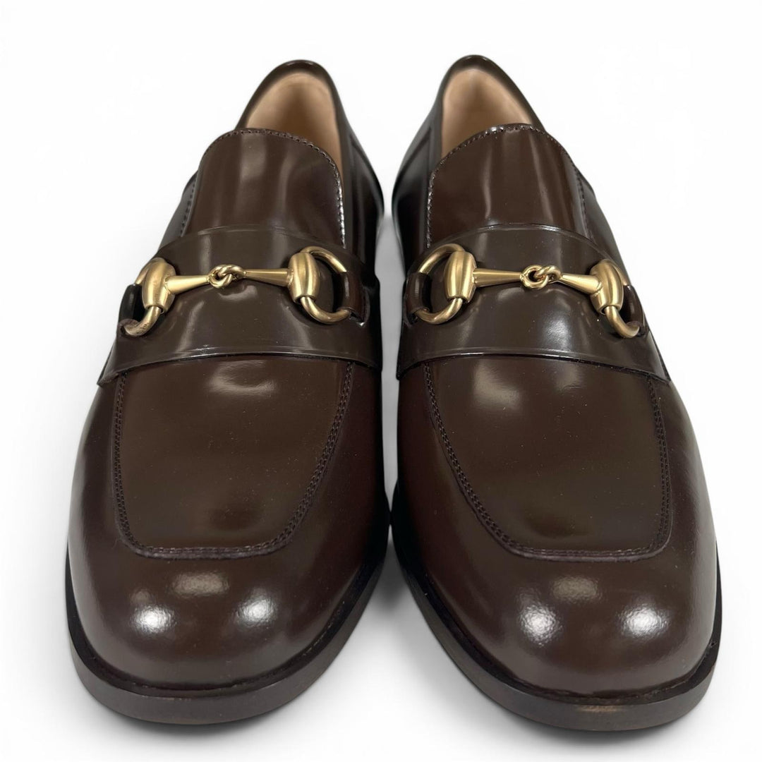 Pristine GUCCI pumps Deadstock Horsebit Dark brown leather Women 39 100 0356