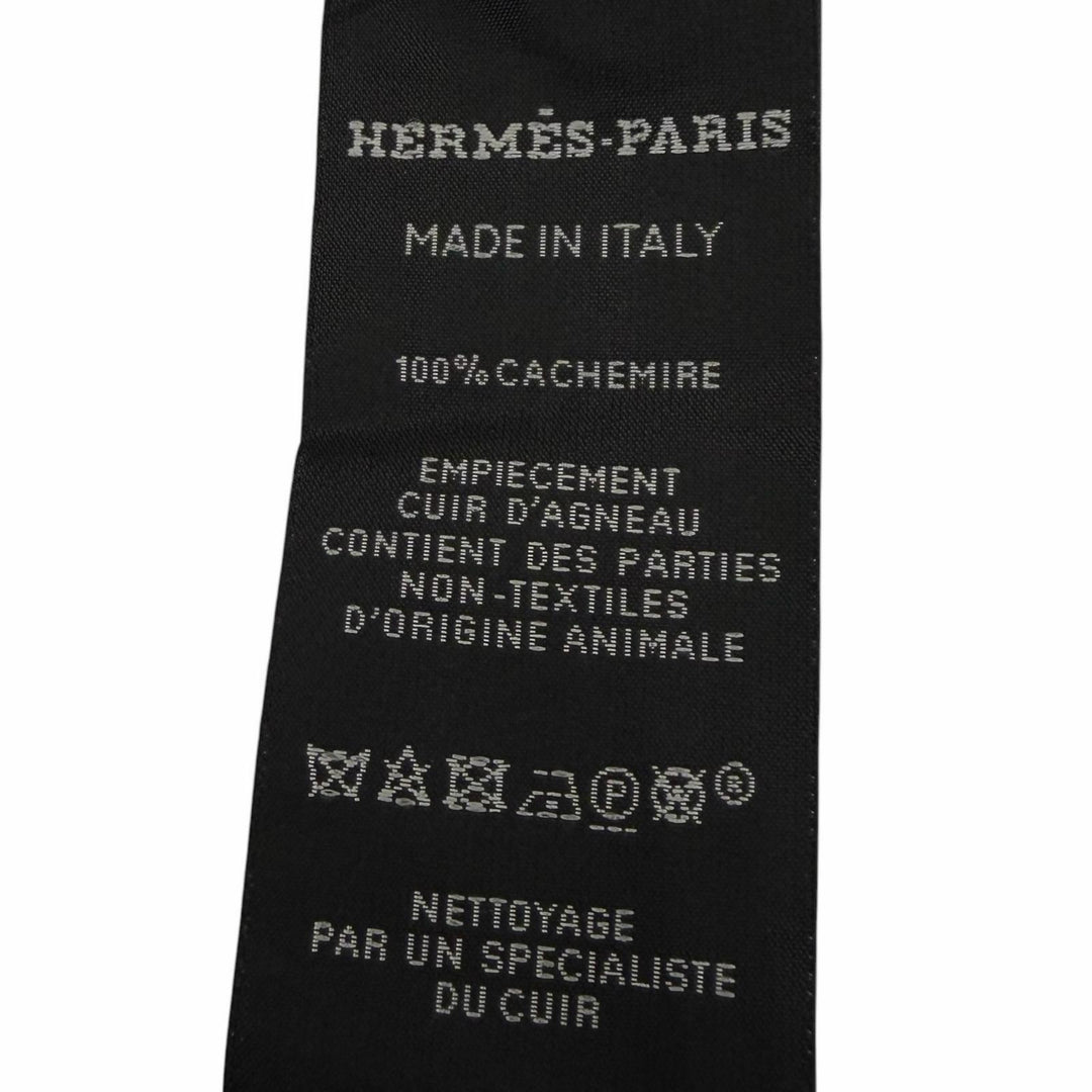 Pristine HERMES Scarf Patch Echesol black cashmere mens