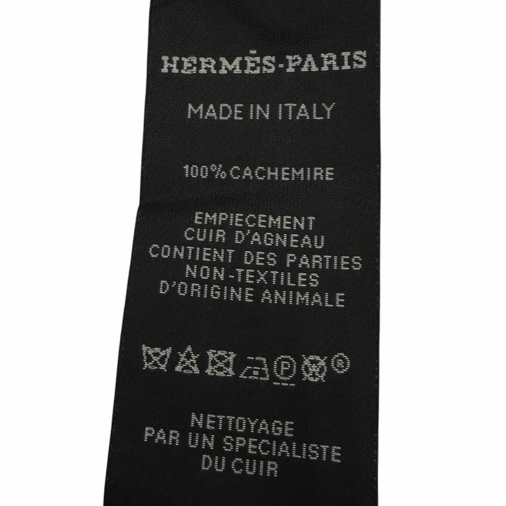Pristine HERMES Scarf Patch Echesol black cashmere mens