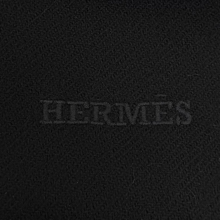 Pristine HERMES Scarf Patch Echesol black cashmere mens