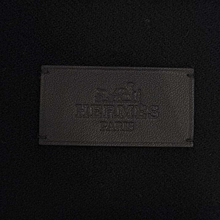 Pristine HERMES Scarf Patch Echesol black cashmere mens