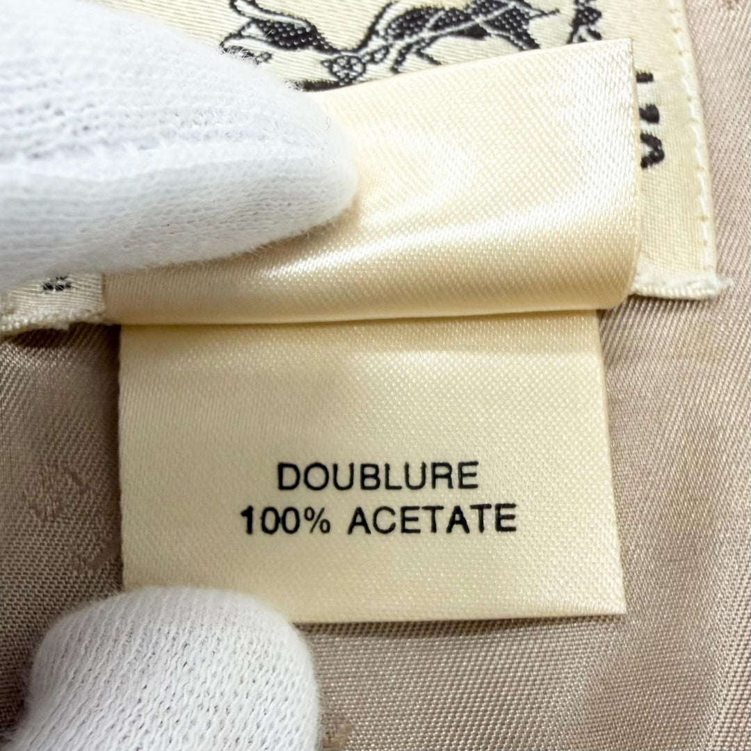 Excellent HERMES Best Horse formal wear, logo buttons, quilted. beige
