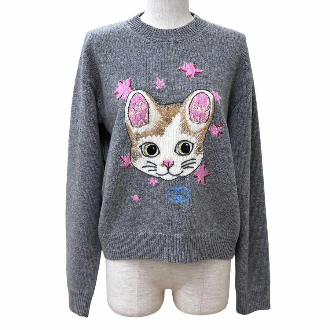 Pristine GUCCI sweater Yuko Higuchi gray wool Women S 864156