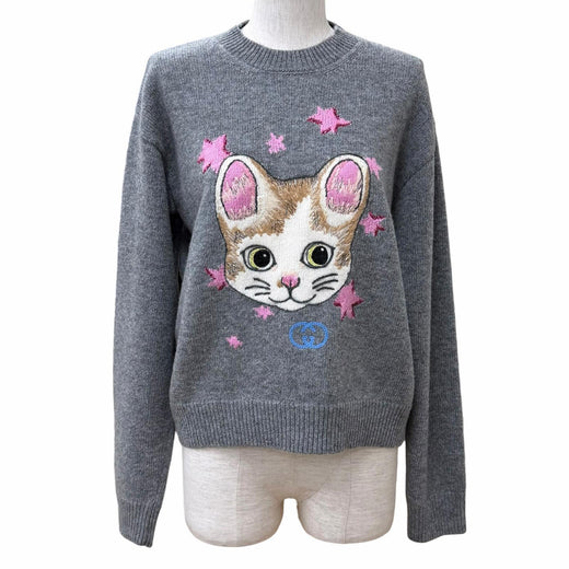 Pristine GUCCI sweater Yuko Higuchi gray wool Women S 864156