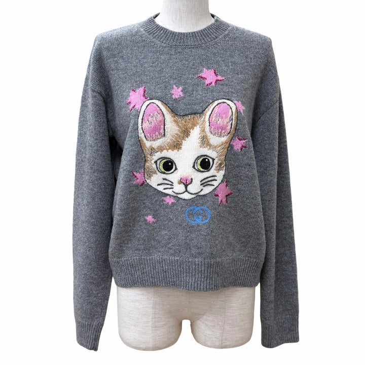 Pristine GUCCI sweater Yuko Higuchi gray wool Women S 864156