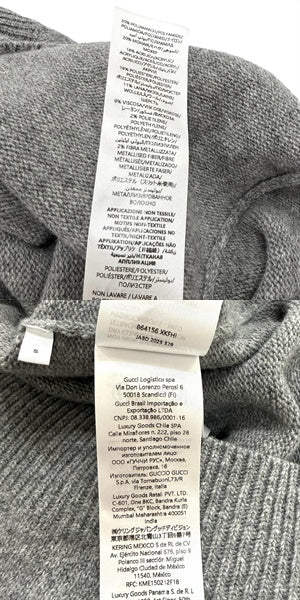 Pristine GUCCI sweater Yuko Higuchi gray wool Women S 864156