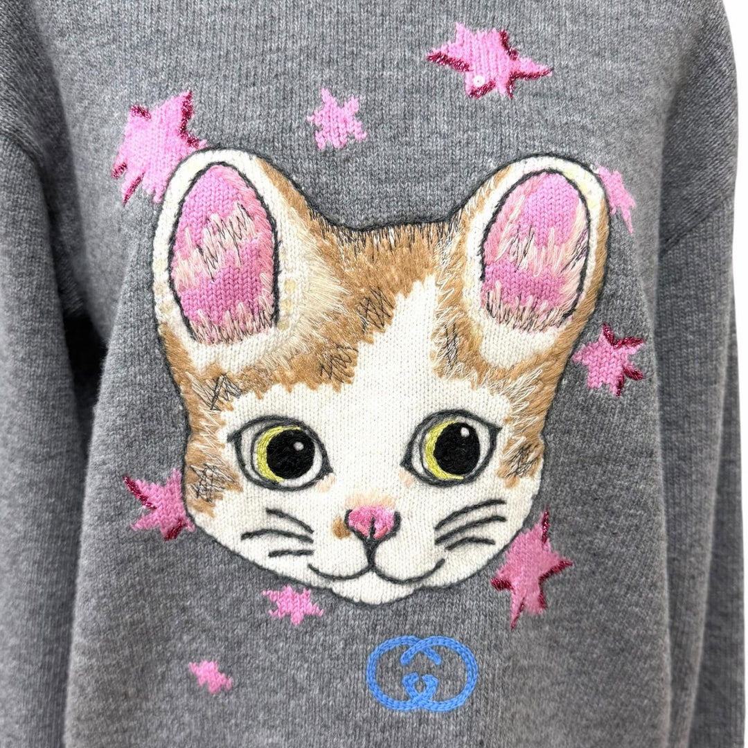 Pristine GUCCI sweater Yuko Higuchi gray wool Women S 864156