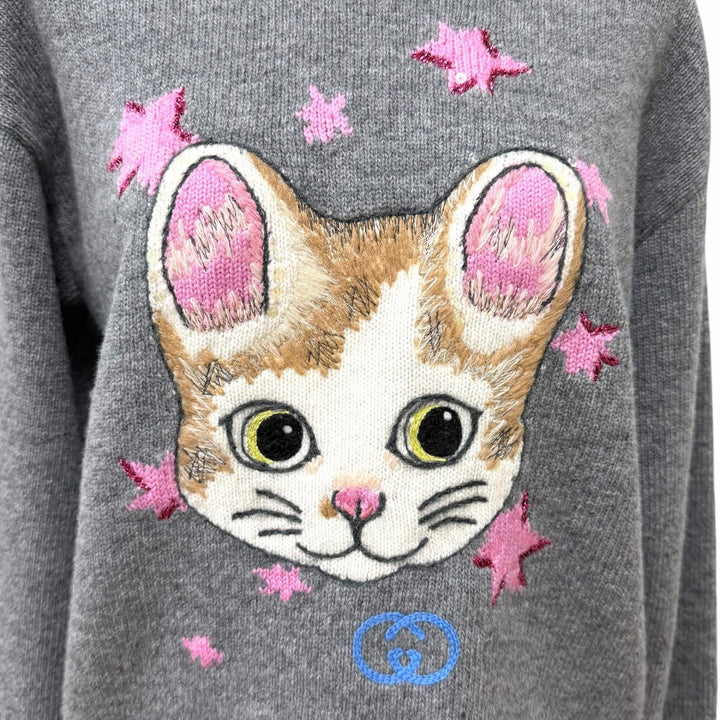 Pristine GUCCI sweater Yuko Higuchi gray wool Women S 864156