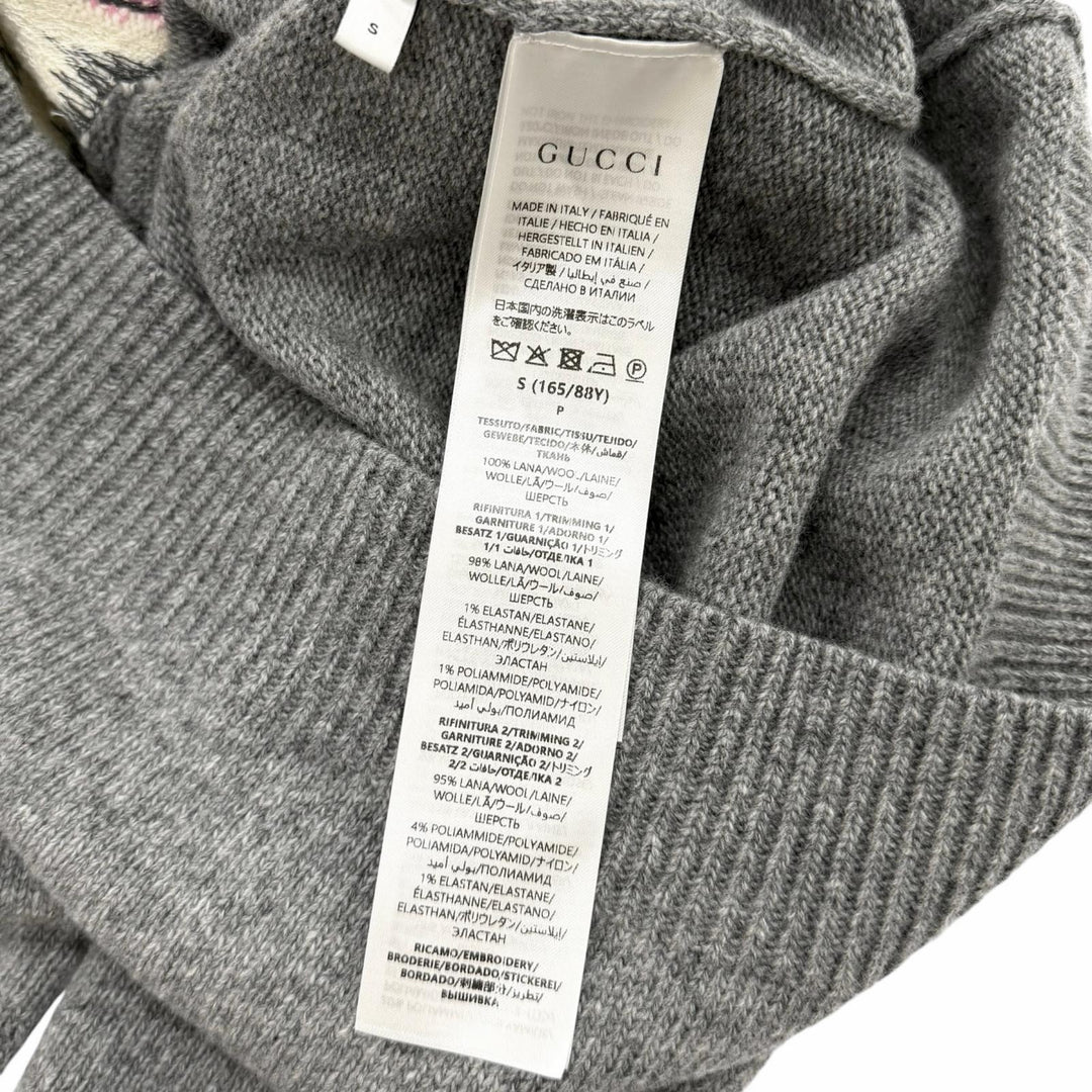 Pristine GUCCI sweater Yuko Higuchi gray wool Women S 864156