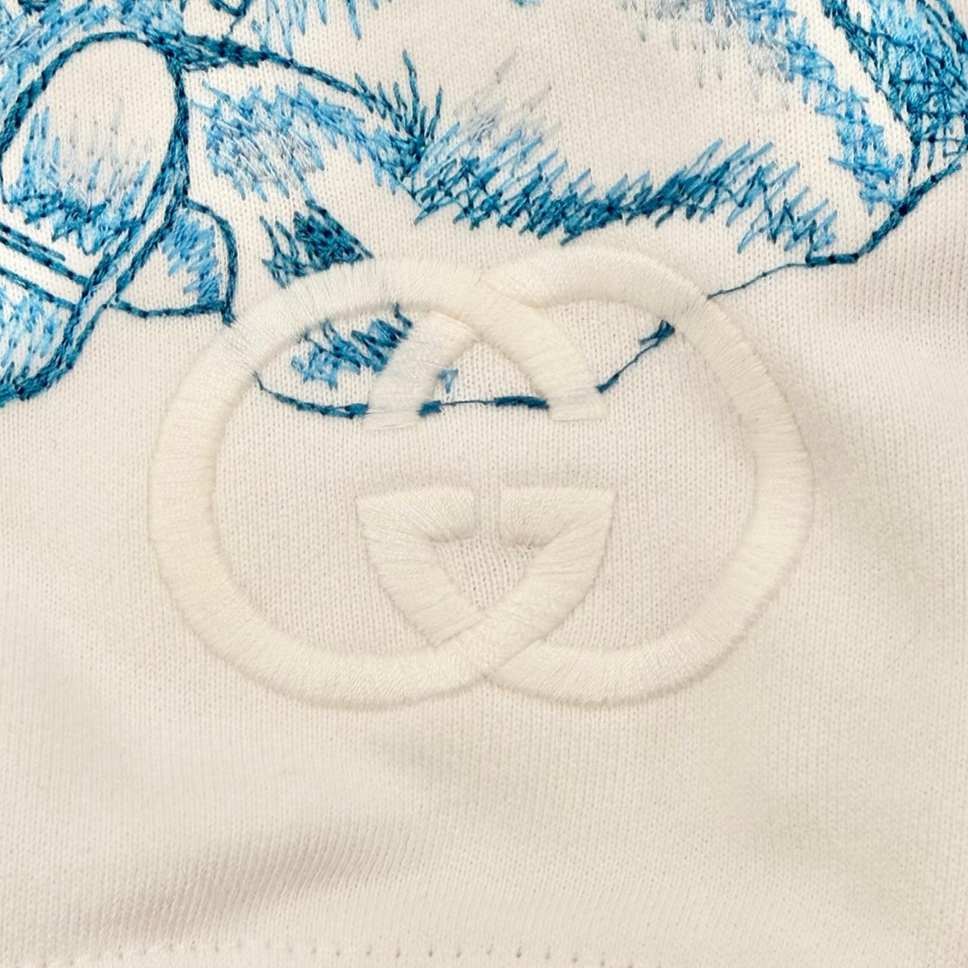 Pristine GUCCI YUKO HIGUCHI hoodie white cotton Women S 853426