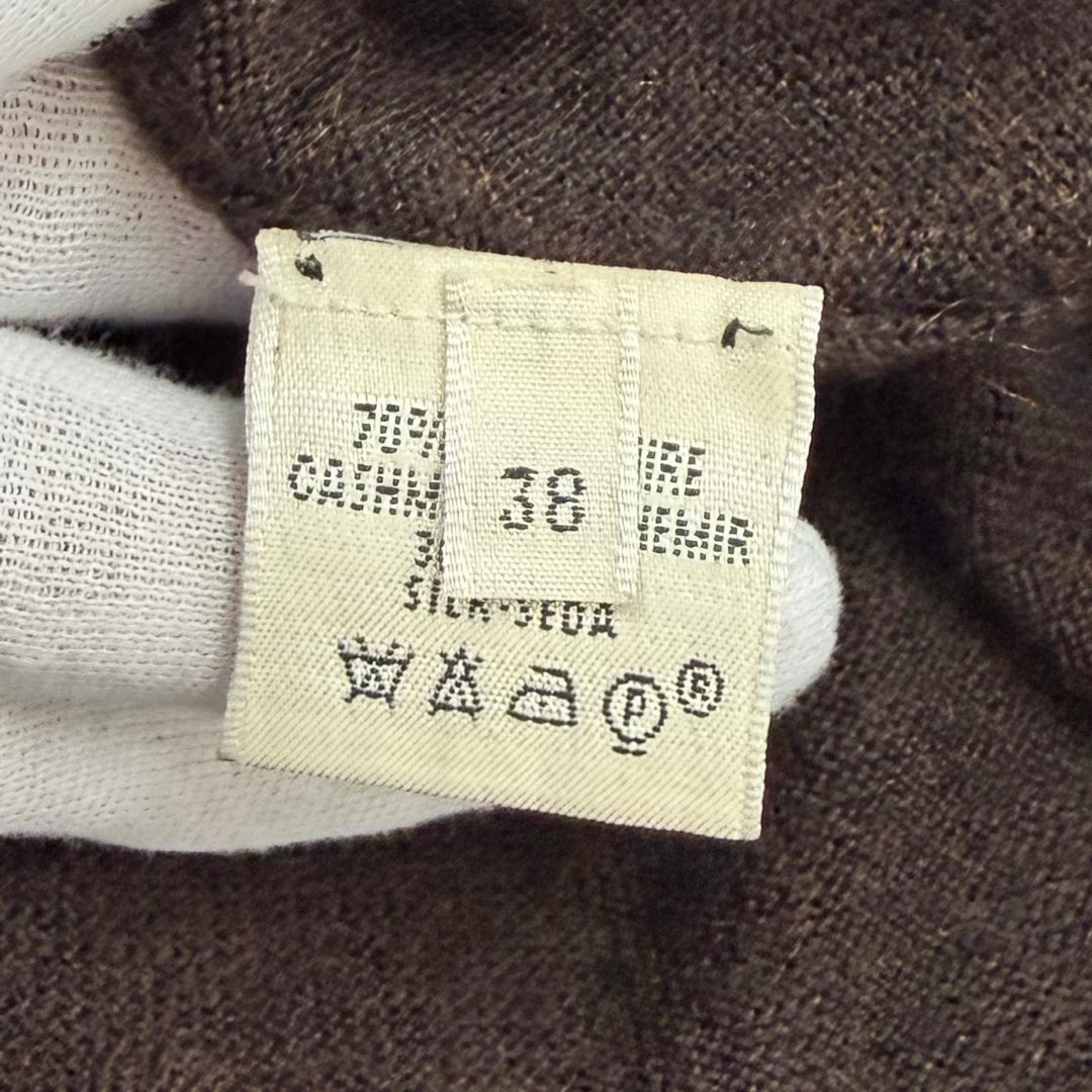 Great HERMES Chaine d'Ancre A-line knit long dress with chain detail cashmere 38