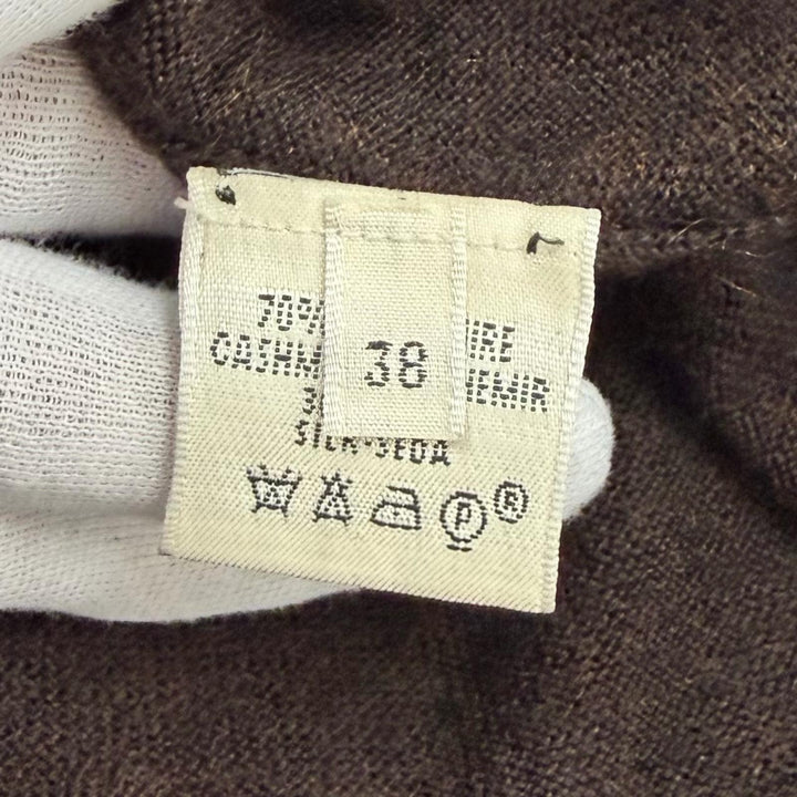 Great HERMES Chaine d'Ancre A-line knit long dress with chain detail cashmere 38