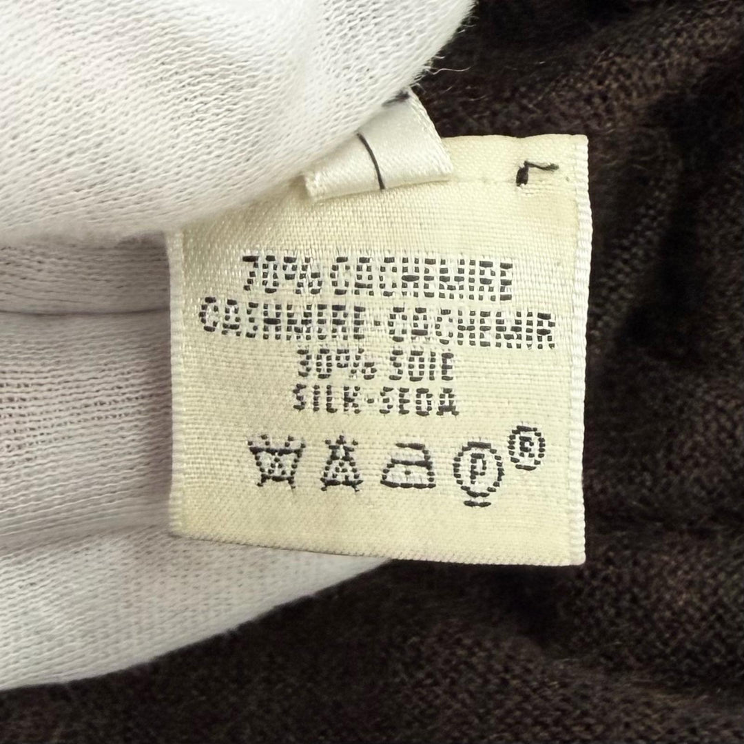 Great HERMES Chaine d'Ancre A-line knit long dress with chain detail cashmere 38