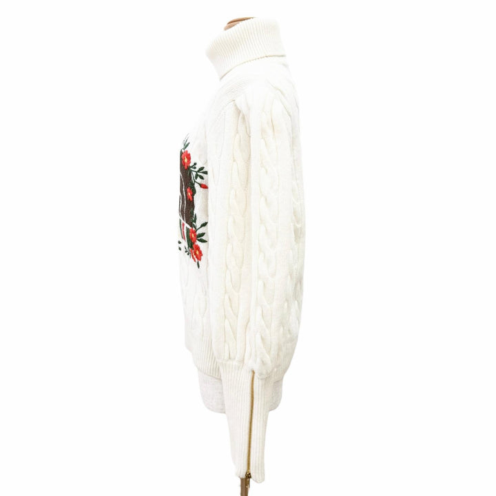 Excellent GUCCI×THE NORTH FACE knit Logo embroidery, sleeve zip design L 671689