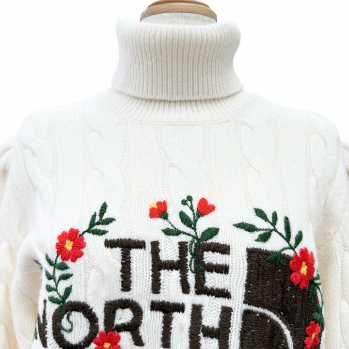 Excellent GUCCI×THE NORTH FACE knit Logo embroidery, sleeve zip design L 671689