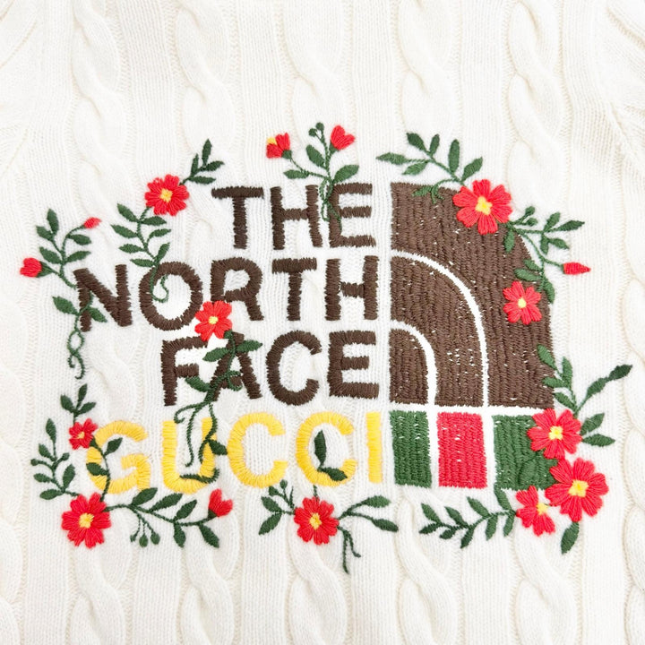 Excellent GUCCI×THE NORTH FACE knit Logo embroidery, sleeve zip design L 671689