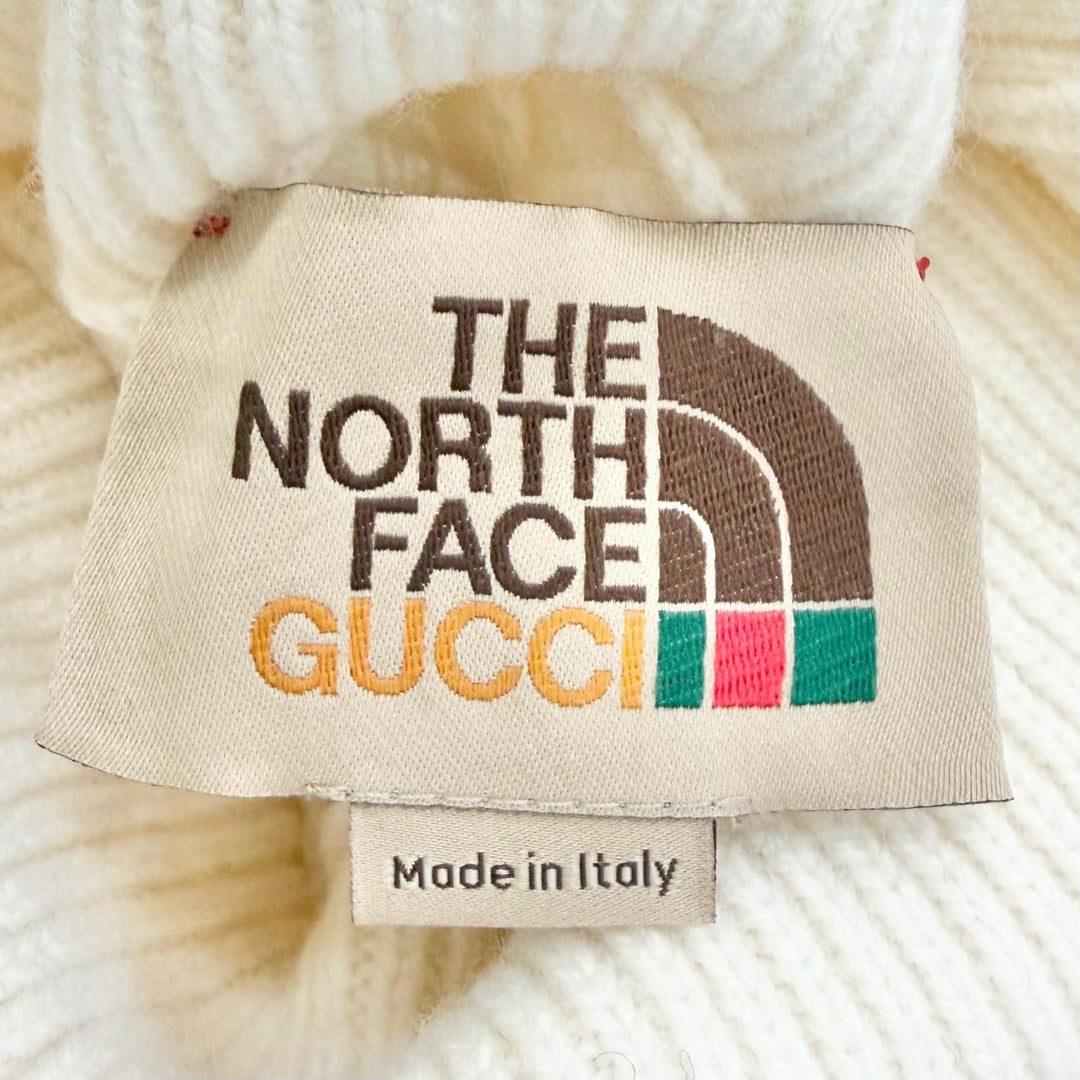 Excellent GUCCI×THE NORTH FACE knit Logo embroidery, sleeve zip design L 671689
