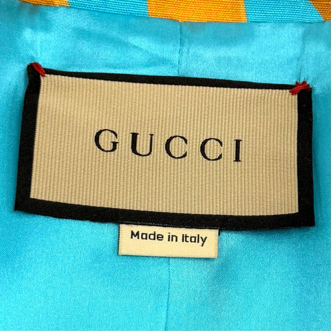 Excellent GUCCI Double breasted jacket blue Rayon Women 38 740422