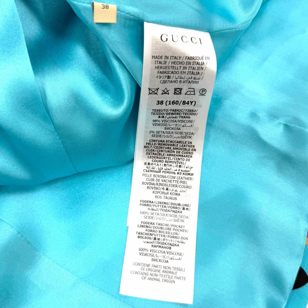 Excellent GUCCI Double breasted jacket blue Rayon Women 38 740422