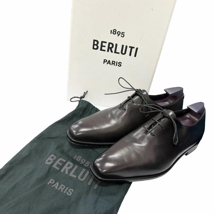 Great Berluti Dress shoes Alessandro Demmejur nero grigio leather mens 6