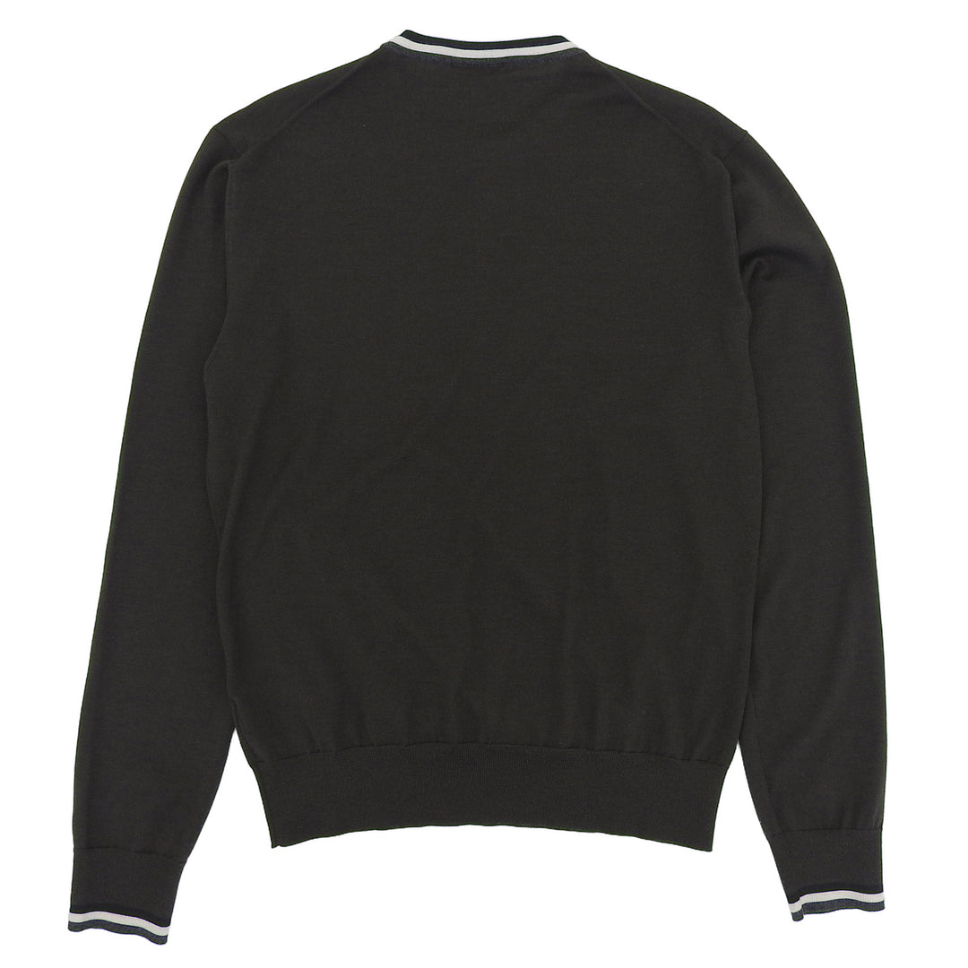 Excellent HERMES sweater Crew neck high gauge knit green cashmere S 467015HA