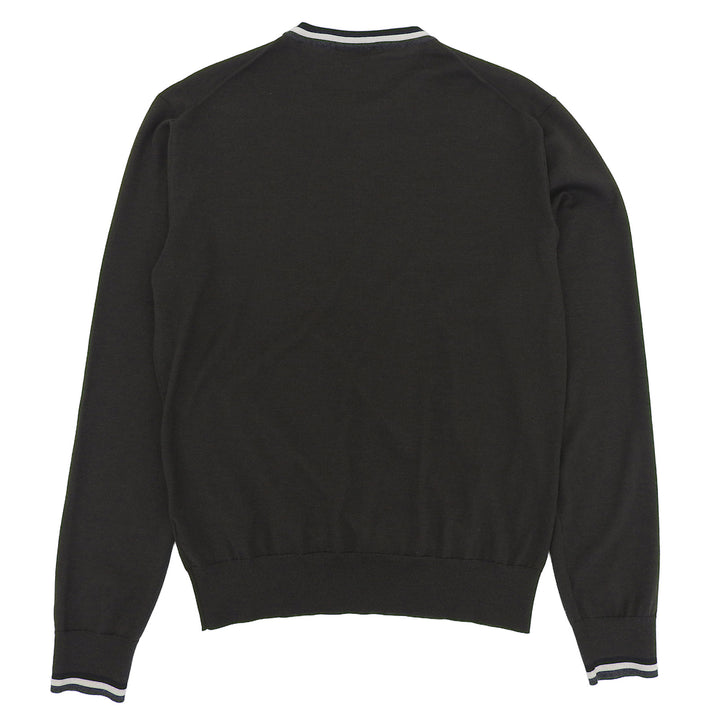 Excellent HERMES sweater Crew neck high gauge knit green cashmere S 467015HA