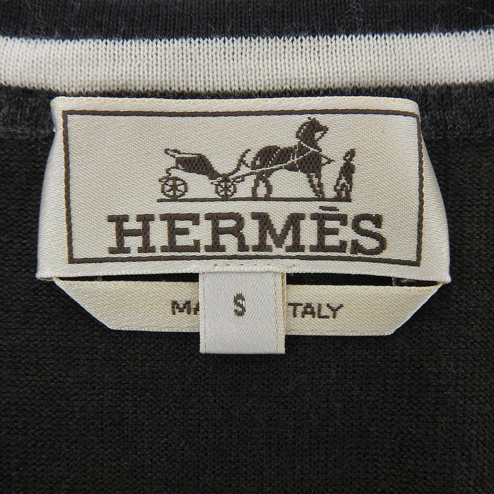 Excellent HERMES sweater Crew neck high gauge knit green cashmere S 467015HA