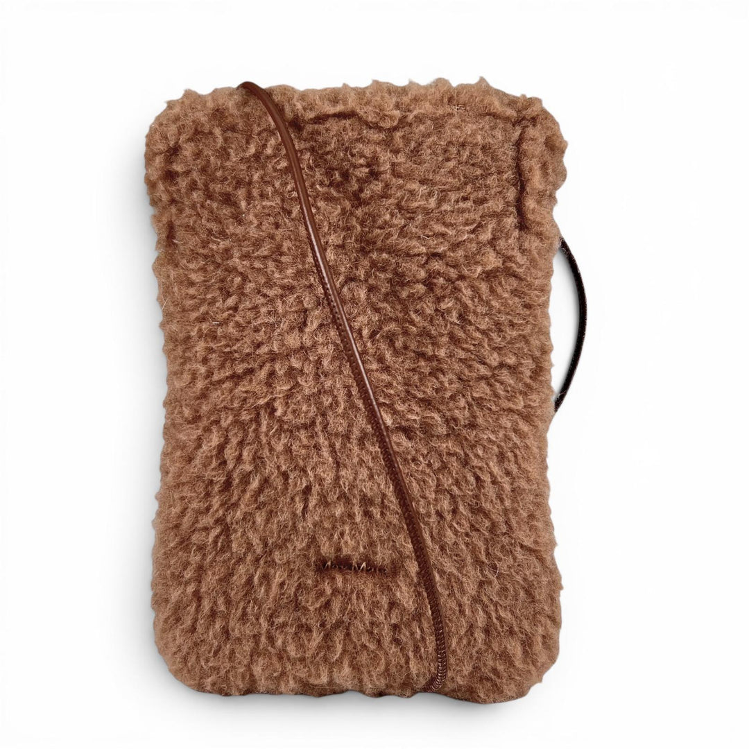 Excellent Max Mara Shoulder Bag Crossy Teddy Bear Brown Camel Women 14-72-60133