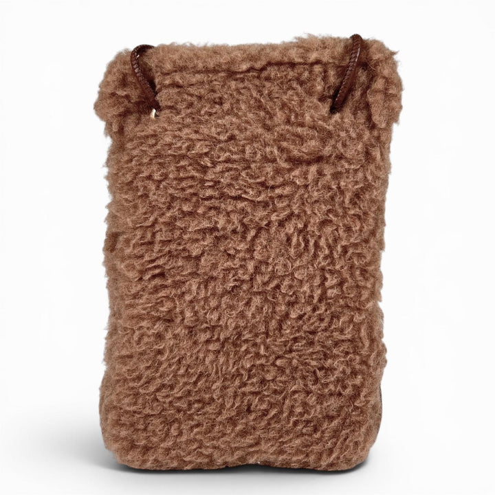 Excellent Max Mara Shoulder Bag Crossy Teddy Bear Brown Camel Women 14-72-60133