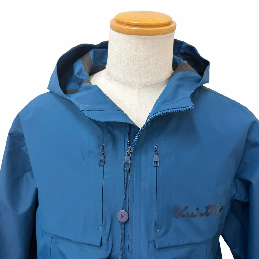 Pristine LOUIS VUITTON mountain hoodie Back LV logo hooded blue