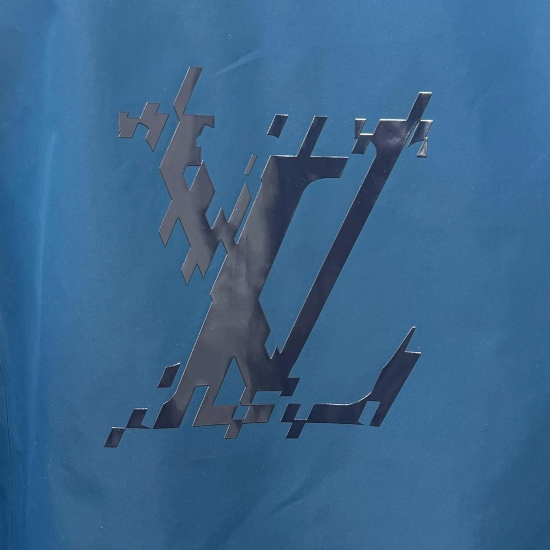 Pristine LOUIS VUITTON mountain hoodie Back LV logo hooded blue