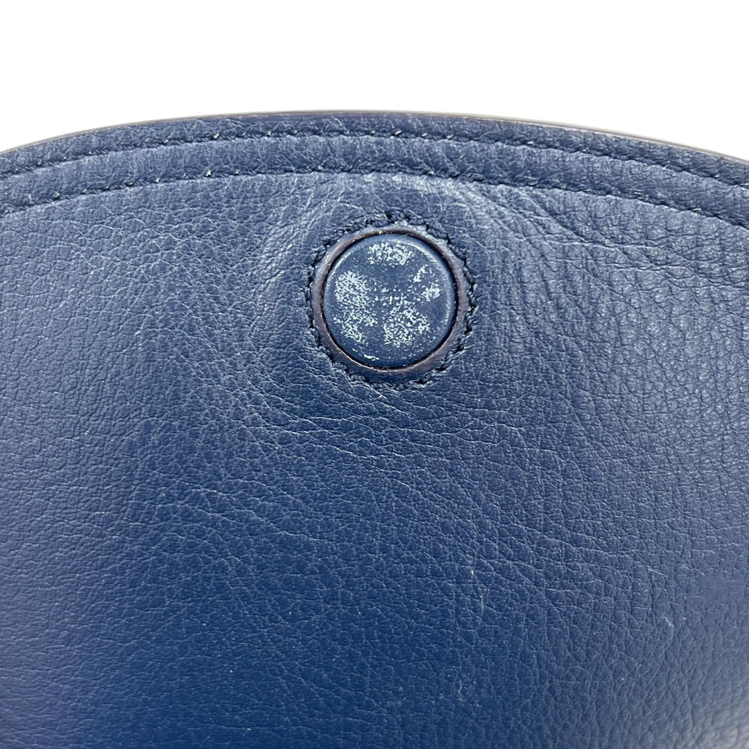 Pristine Shoulder Bag J&M Davidson genuine leather blue Calf leather Women 1841N