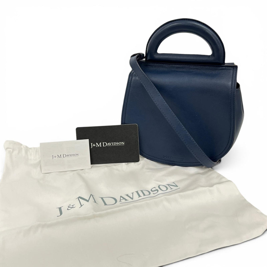 Pristine Shoulder Bag J&M Davidson genuine leather blue Calf leather Women 1841N