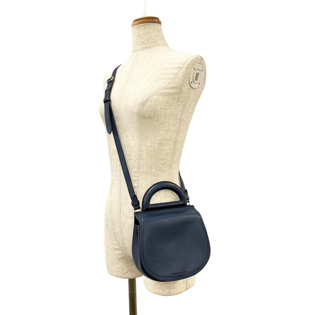 Pristine Shoulder Bag J&M Davidson genuine leather blue Calf leather Women 1841N