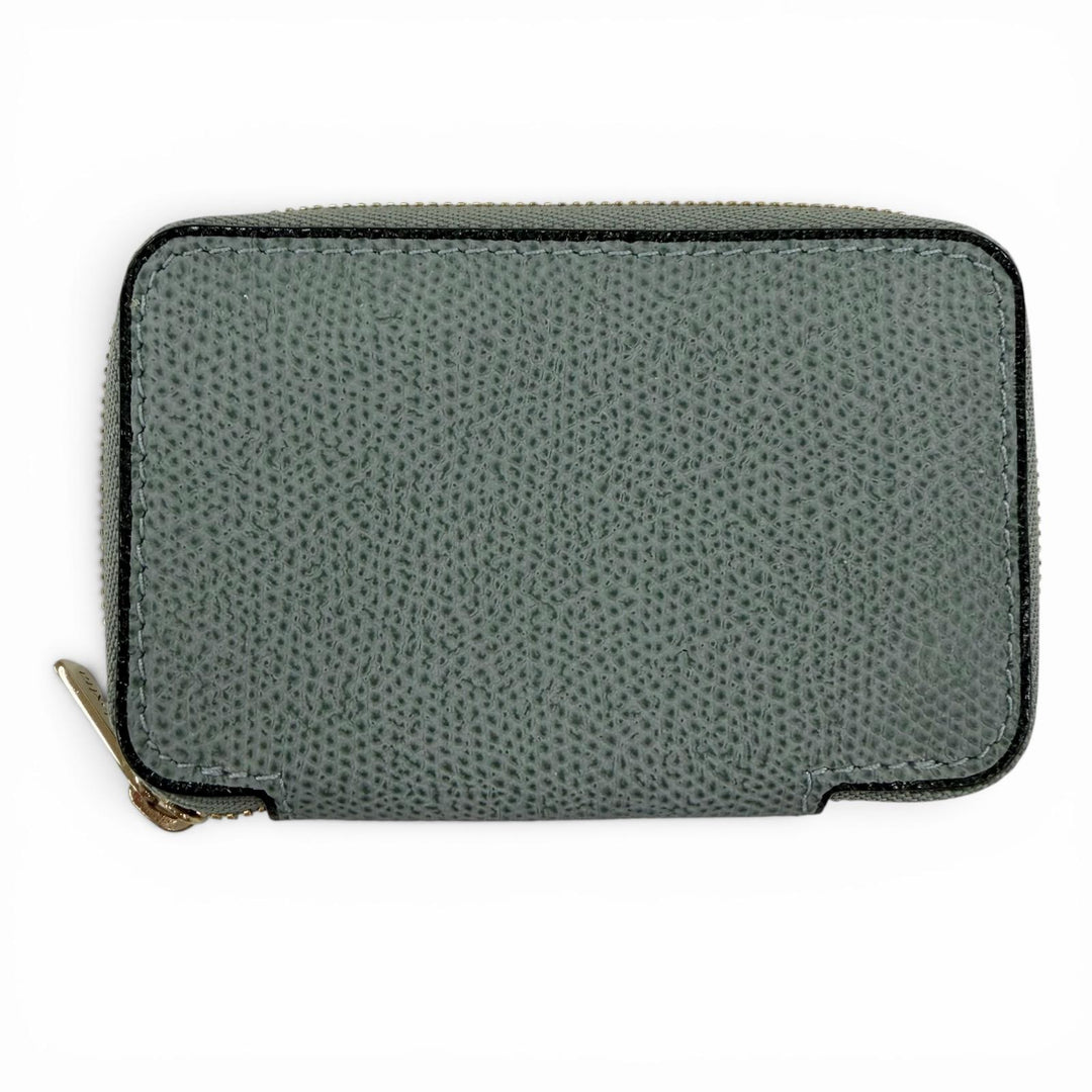 Excellent Valextra Coin case Round Zip Leather Mini Wallet SGZA0007028LOCCP99