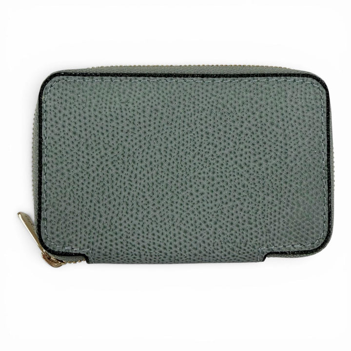 Excellent Valextra Coin case Round Zip Leather Mini Wallet SGZA0007028LOCCP99
