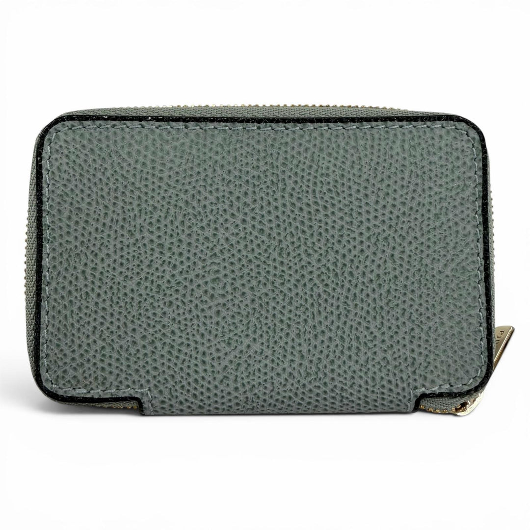 Excellent Valextra Coin case Round Zip Leather Mini Wallet SGZA0007028LOCCP99