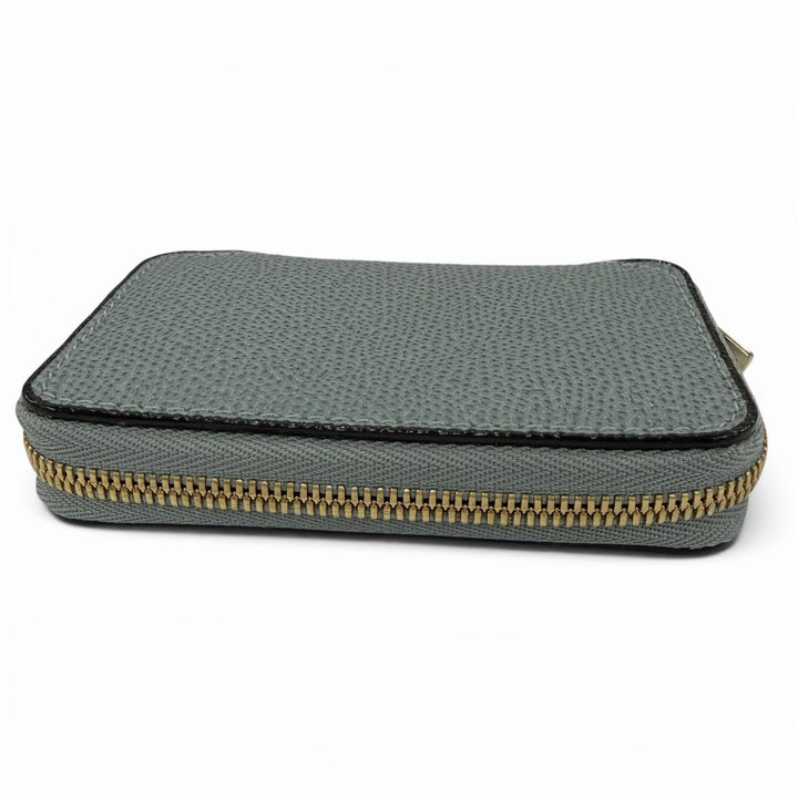 Excellent Valextra Coin case Round Zip Leather Mini Wallet SGZA0007028LOCCP99