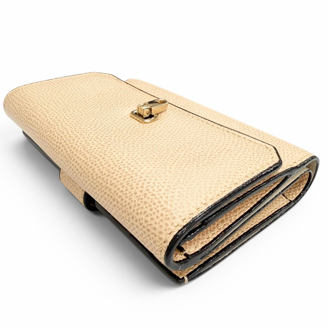 Great Valextra Bifold Wallet Double city wallet beige leather Women V9L32
