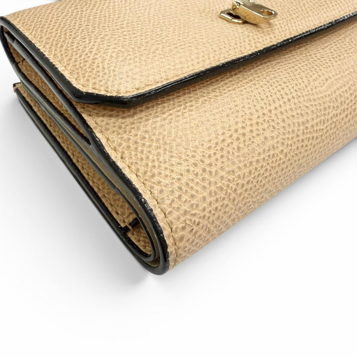 Great Valextra Bifold Wallet Double city wallet beige leather Women V9L32