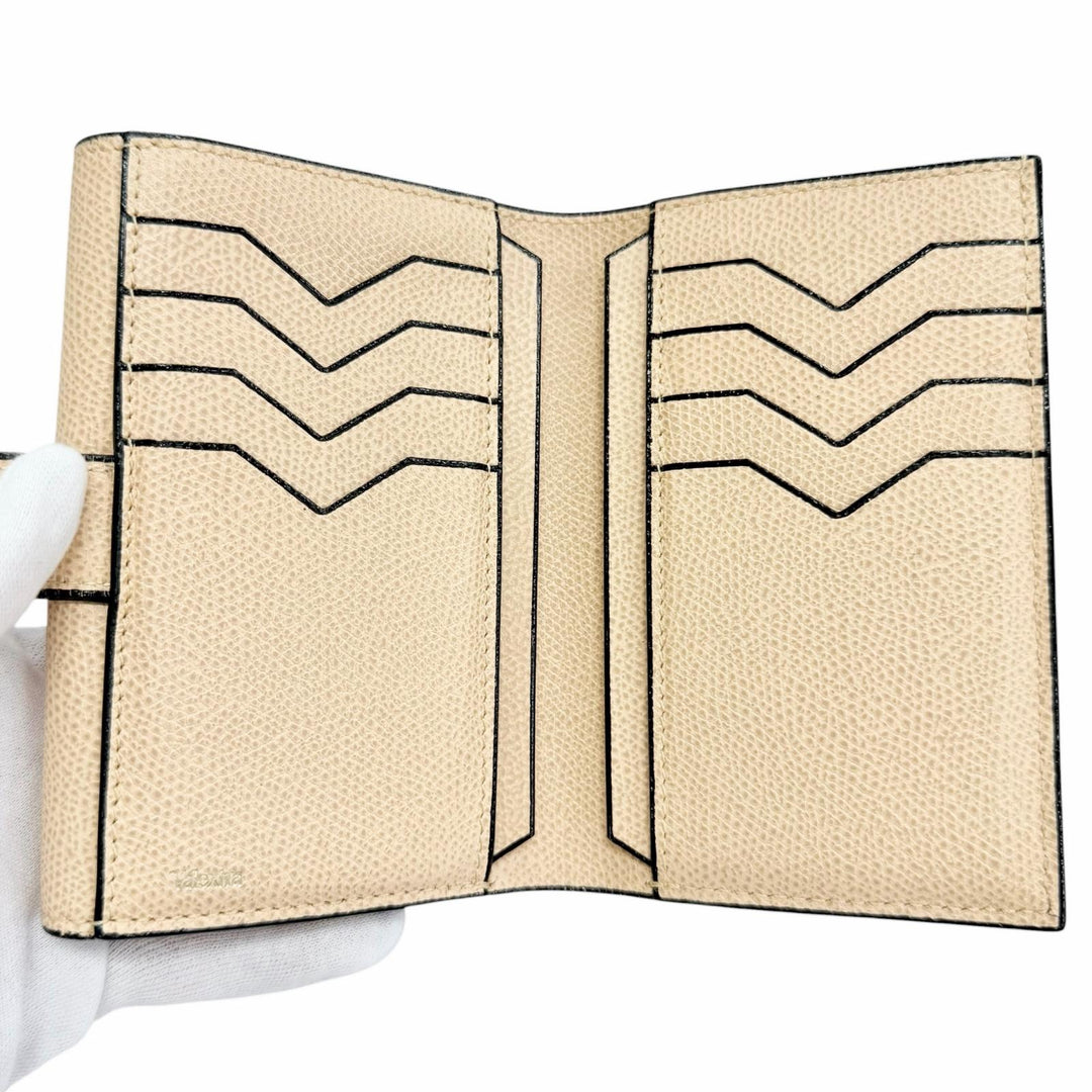 Great Valextra Bifold Wallet Double city wallet beige leather Women V9L32