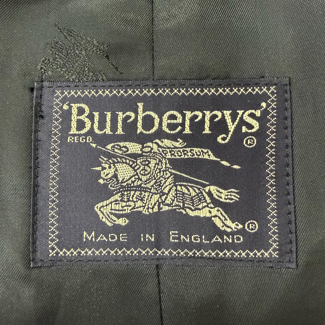 Excellent Burberrys coat All-over logo print lining, fly front Navy cashmere
